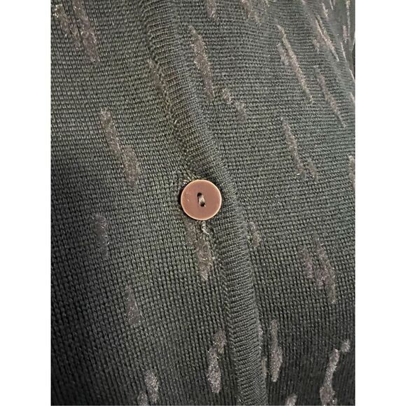 NWT $259 Cellini Italy Wool Blend Green Cardigan W/Glitter Accents Fabulous Clas - Picture 8 of 14